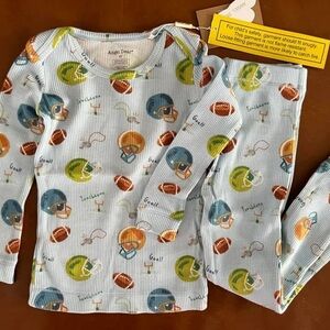 ANGEL DEAR Football Thermal Bamboo PJs, 4T - NEW